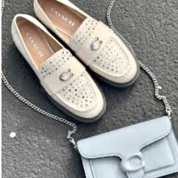 Coach Shoes - Coach Leela Chalk Studded Loafers - Sz. 10 - New in Box